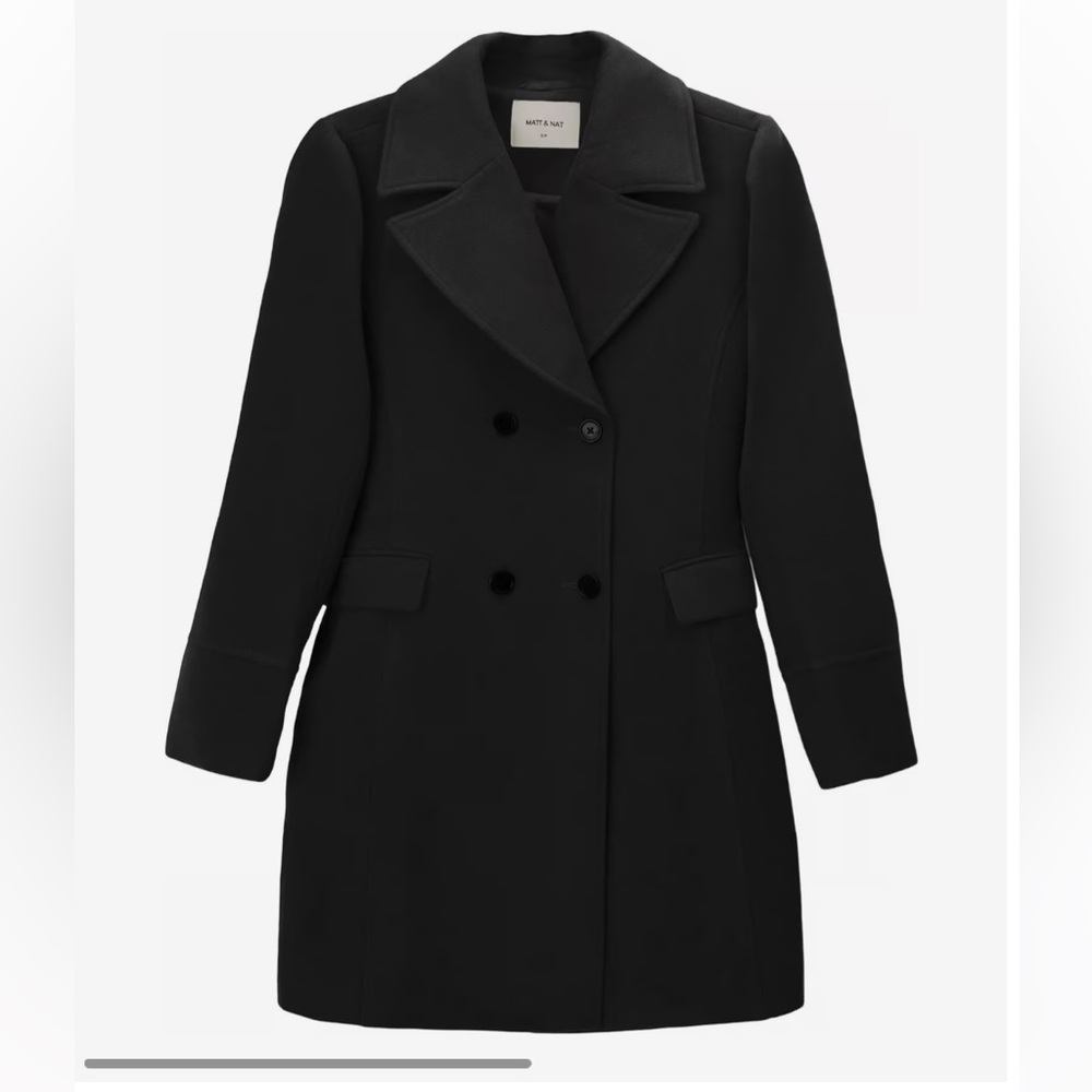 Matt & Nat Black Double-Breasted Pea Coat
